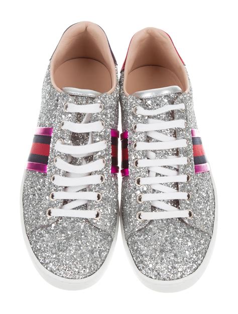 gucci glitter shoes free shipping|Gucci glitter web sneakers.